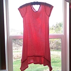 Cute candy striped summer dress, polyester blend, size 10/12